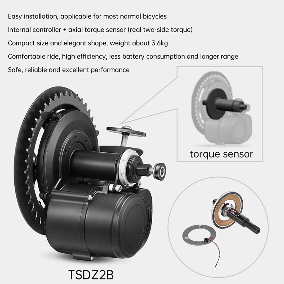 New Version Tongsheng 48V 500W - Torque Sensor Mid Drive Motor Kit review and price